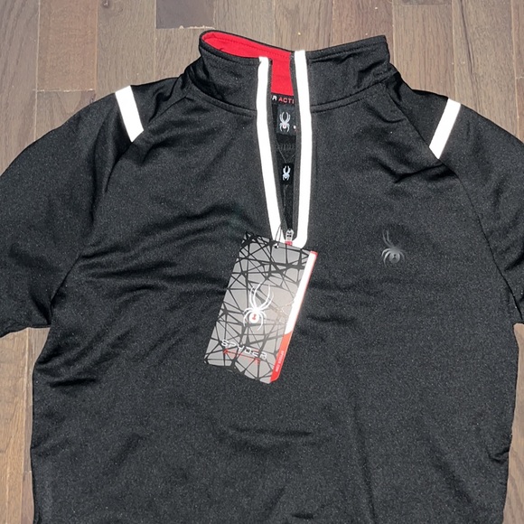 Spyder Active Mens Quarter Zip Pullover Workout Training Sweater *Defected Zip - Picture 2 of 11